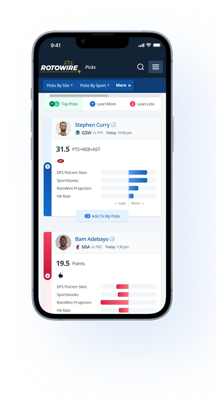Phone displaying the Picks app