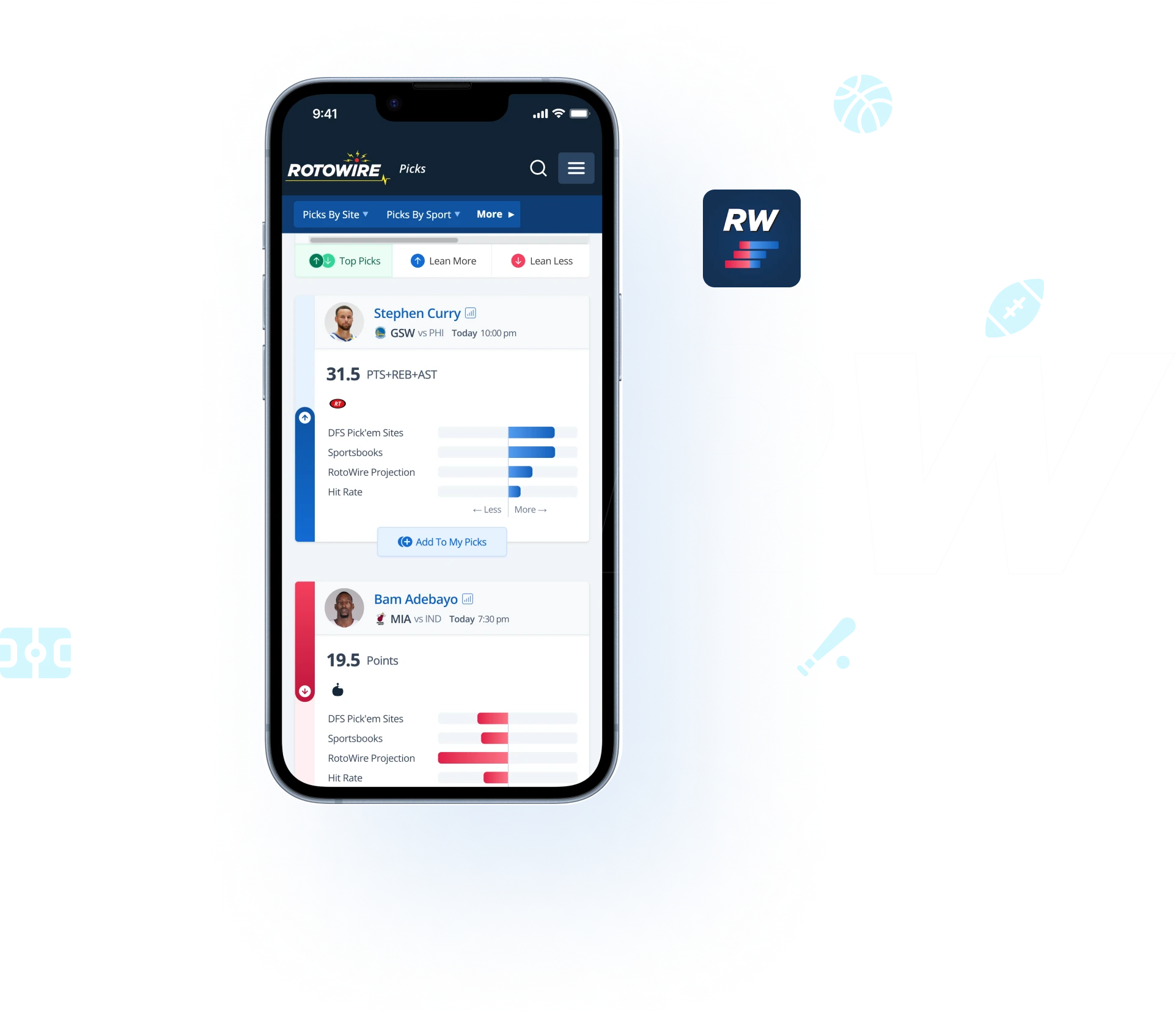 Phone displaying the Picks app