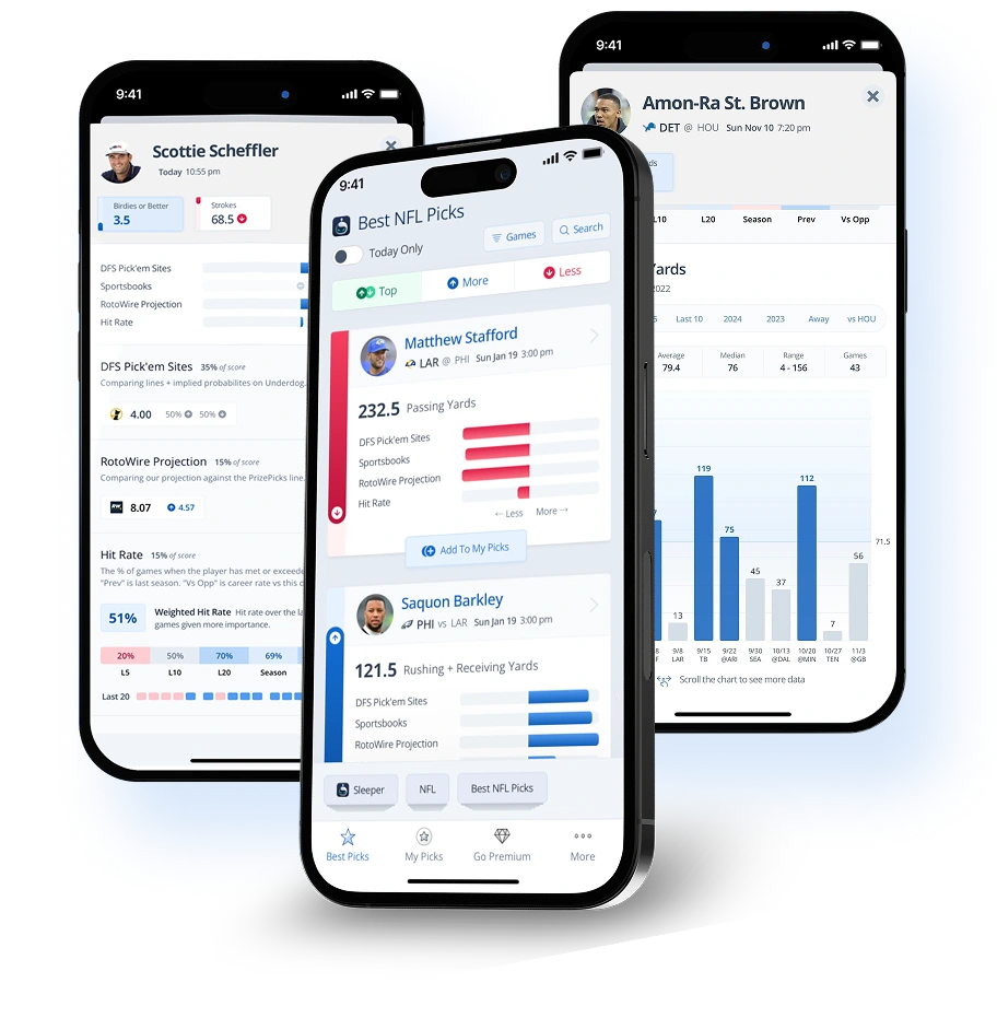 Phones disaplying examples of the Picks app